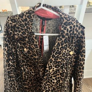 NWT is this faux leopard moto style jacket from White House Black Market